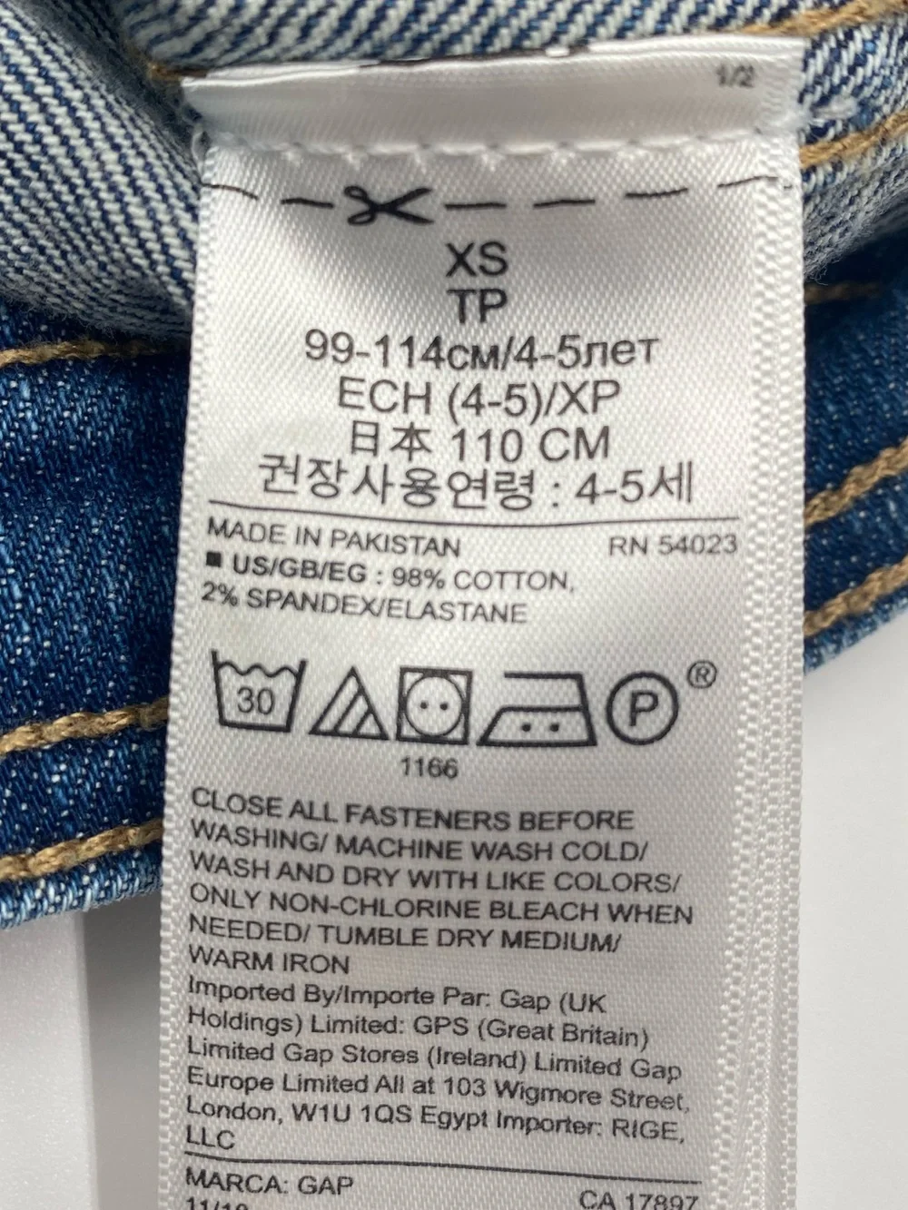 GAP Classic Medium Blue Denim Jacket Kids XS